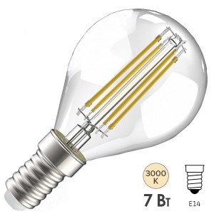 Купить Лампа LED G45 шар прозрачный 7Вт 230В 3000К E14 серия 360° IEK 616170