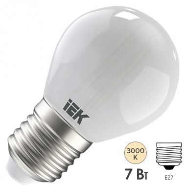 Отзывы Лампа LED G45 шар матовый 7Вт 230В 3000К E27 серия 360° IEK 616446