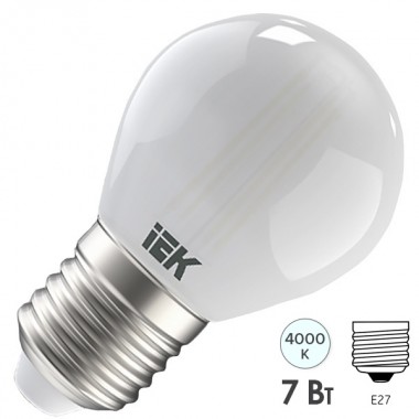 Купить Лампа LED G45 шар матовый 7Вт 230В 4000К E27 серия 360° IEK