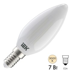 Лампа LED C35 свеча матовая 7Вт 230В 3000К E14 серия 360° IEK 616293