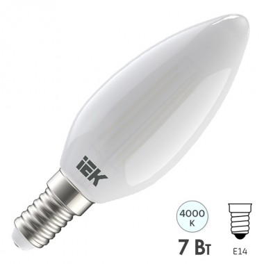 Отзывы Лампа LED C35 свеча матовая 7Вт 230В 4000К E14 серия 360° IEK 616354