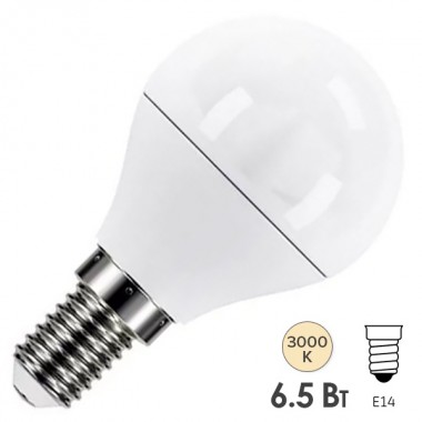 Обзор Лампа светодиодная шарик RADIUM RL-P 6,5W (60W) 830 230V E14 550Lm