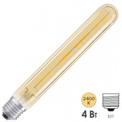 Лампа филаментная светодиодная Osram циллиндр Vintage 1906 LED CL GOLD 4W/824 E27 L204x29mm