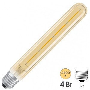 Купить Лампа филаментная светодиодная Osram циллиндр Vintage 1906 LED CL GOLD 4W/824 E27 L204x29mm