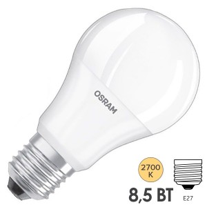 Отзывы Лампа светодиодная Osram LED DUO CLICK DIM SST CLAS A60 8,5W/827 230V E27 806Lm (изменяемая яркость)