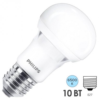 Купить Лампа светодиодная Philips LEDBulb A60 10W 6500K 220V E27 710lm HV ECO