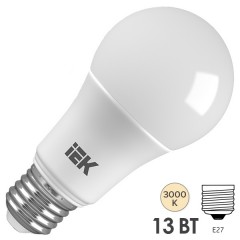 Лампа светодиодная ECO A60 шар 13Вт 230В 3000К E27 IEK