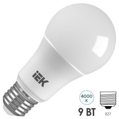 Лампа светодиодная ECO A60 шар 9Вт 230В 4000К E27 IEK 442175