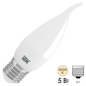 Отзывы Лампа светодиодная ECO CB35 свеча на ветру 5Вт 230В 3000К E27 IEK