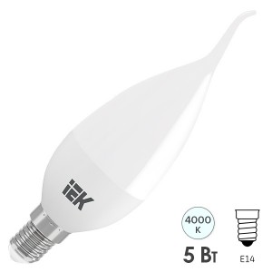 Купить Лампа светодиодная ECO CB35 свеча на ветру 5Вт 230В 4000К E14 IEK