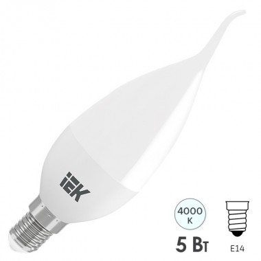 Купить Лампа светодиодная ECO CB35 свеча на ветру 5Вт 230В 4000К E14 IEK