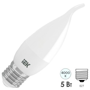 Отзывы Лампа светодиодная ECO CB35 свеча на ветру 5Вт 230В 4000К E27 IEK