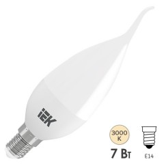 Лампа светодиодная ECO CB35 свеча на ветру 7Вт 230В 3000К E14 IEK