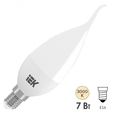 Купить Лампа светодиодная ECO CB35 свеча на ветру 7Вт 230В 3000К E14 IEK