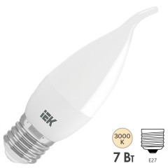 Лампа светодиодная ECO CB35 свеча на ветру 7Вт 230В 3000К E27 IEK