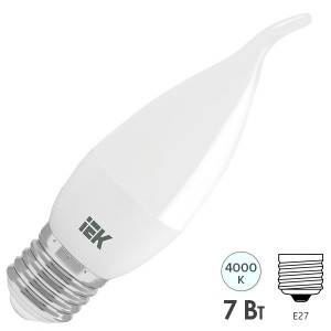 Отзывы Лампа светодиодная ECO CB35 свеча на ветру 7Вт 230В 4000К E27 IEK