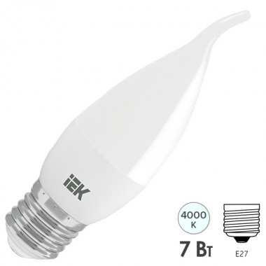 Отзывы Лампа светодиодная ECO CB35 свеча на ветру 7Вт 230В 4000К E27 IEK