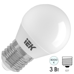 Купить Лампа светодиодная ECO G45 шар 3Вт 230В 4000К E27 IEK