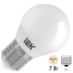 Купить Лампа светодиодная ECO G45 шар 7Вт 230В 3000К E27 IEK