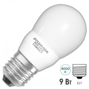 Купить Лампа энергосберегающая SYLVANIA ML COMP BALL 9W 840 220V E27 d45x88mm