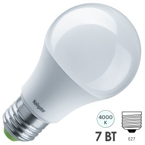 Купить Лампа светодиодная низковольтная NLL-A60 7W 24V/48V 4000K 560Lm Е27 d60х108mm