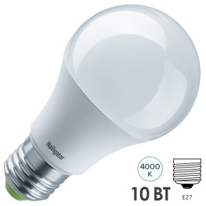 Лампа светодиодная низковольтная NLL-A60 10W 24V/48V 4000K 800Lm Е27 d60х108mm