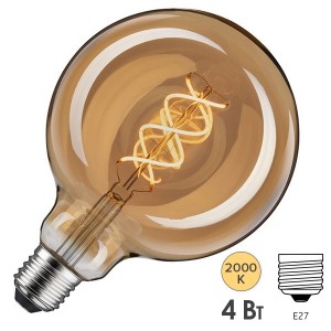 Купить Лампа филаментная светодиодная Paulmann LED Vintage Globe125 DIM 4W 2000K E27 250lm gold