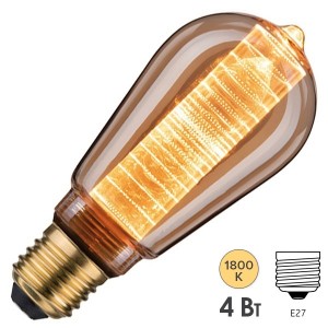 Обзор Лампа филаментная светодиодная Paulmann LED Vintage ST64 Innenkolb ring 4W 1800K E27 200lm gold