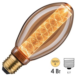 Лампа филаментная светодиодная Paulmann LED Vintage B75 Innenkolb spiral 4W 1800K E27 200lm gold