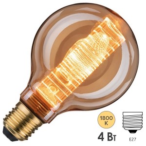Отзывы Лампа филаментная светодиодная Paulmann LED Vintage G95 Innenkolb ring 4W 1800K E27 200lm gold