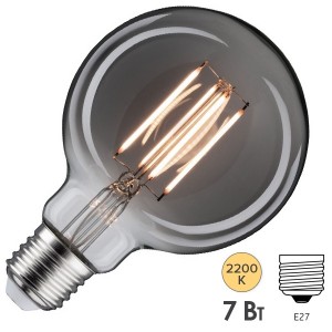 Лампа филаментная светодиодная Paulmann LED Vintage G95 DIM 7W 2200K E27 500lm дымчатое стекло/Smoke