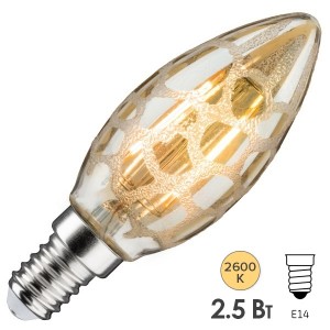 Лампа филаментная светодиодная Paulmann LED Vintage Свеча 2,5W 2600K E14 Золотой кроко-лед