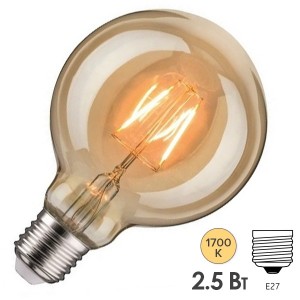 Лампа филаментная светодиодная Paulmann LED Vintage G95 2,5W 1700K E27 Золото/Gold