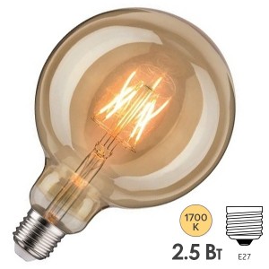Обзор Лампа филаментная светодиодная Paulmann LED Vintage G125 2,5W 1700K E27 Золото/Gold