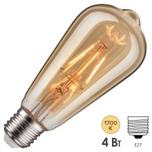 Лампа филаментная светодиодная Paulmann LED Vintage Rustika 4W 1700K E27 Золото/Gold
