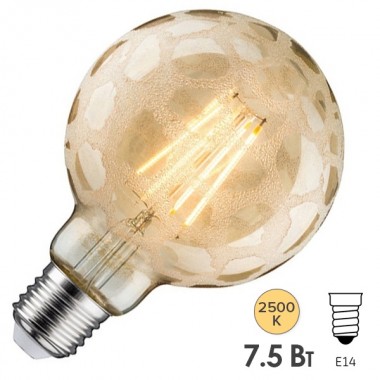 Купить Лампа филаментная светодиодная Paulmann LED Vintage G95 DIM 7,5W 2500K E27 Золотой кроко-лед