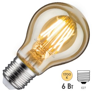 Лампа филаментная светодиодная Paulmann LED Vintage DIM 6W 1700K E27 Золото/Gold