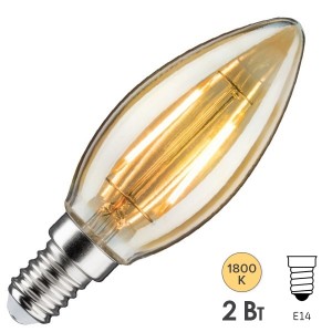 Отзывы Лампа филаментная светодиодная Paulmann LED Vintage свеча 2W 1800K E14 Золото/Gold