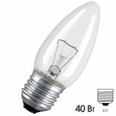 Лампа накаливания свеча Osram CLASSIC B CL 40W E27 прозрачная