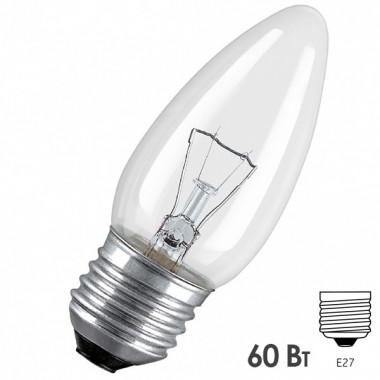 Отзывы Лампа накаливания свеча Osram CLASSIC B CL 60W E27 прозрачная
