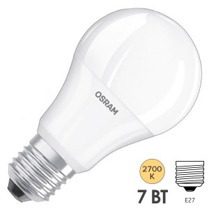 Лампа светодиодная Osram LED CLAS A60 7W (60W) 827 610lm 220V E27 теплый свет
