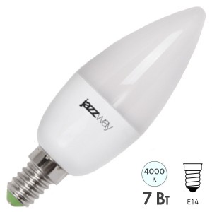 Лампа светодиодная свеча PLED- DIM C37 7w 4000K 540 Lm E14 230/50 Jazzway