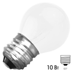 Лампа FOTON DECOR P45 CL 10W E27 WHITE 230V МАТОВАЯ