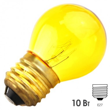 Обзор Лампа FOTON DECOR P45 CL 10W E27 230V YELLOW/Желтый