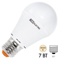 Лампа светодиодная А60 7Вт 220В 3000К E27 TDM