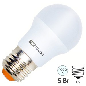 Купить Лампа светодиодная FG45-5 Вт-220 В-4000 К–E27 TDM