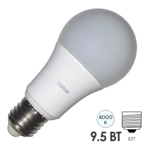 Отзывы Лампа светодиодная Osram LED CLAS A FR 60 9.5W/840 240° 806lm 220V E27 белый свет