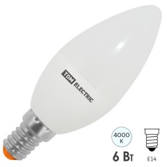 Лампа светодиодная С37 6W 4000K 230V E14 DIM (3 режима яркости) TDM
