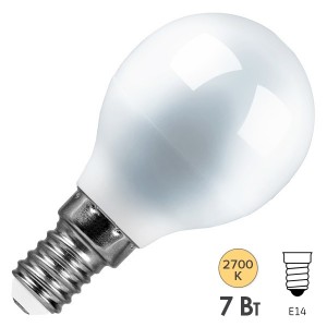 Лампа светодиодная шарик Feron LB-95 7W 2700K 230V E14 G45 теплый свет