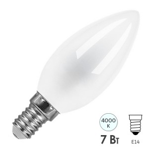 Отзывы Лампа филаментная светодиодная свеча Feron LB-66 7W 4000K 230V 740lm E14 filament белый свет
